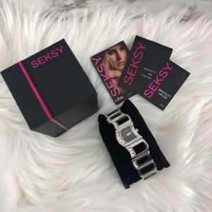 Seksy Crystal & Mother of Pearl Bracelet Watch